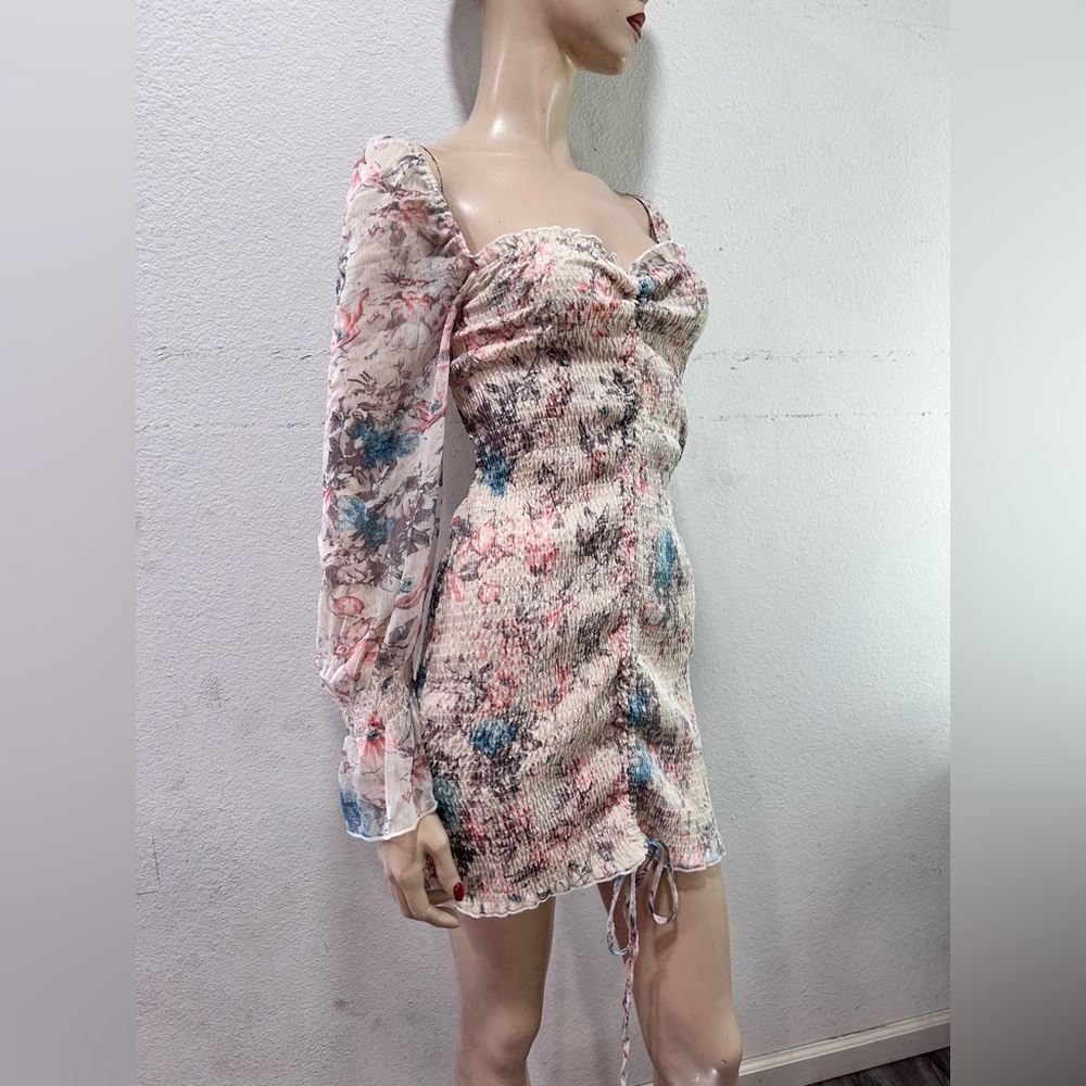 O. Vianca Elegant Floral Long Sleeve Dress View 2